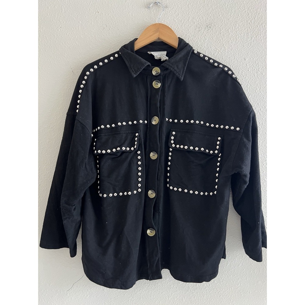 Fantastic Fawn Button Cardigan Studded Shacket Women's Medium Western Rodeo